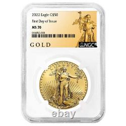 2022 50 $ American Gold Eagle 1 Oz Ngc Ms70 If Als Label
