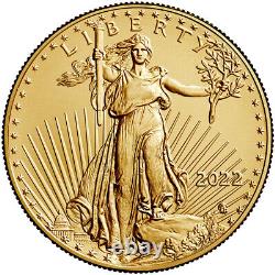 2022 American Gold Eagle 1 Oz 50 $ Ngc Ms70 Premier Jour Numéro 1er Noir