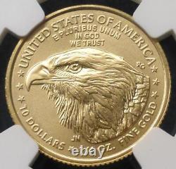 2022 Ngc Ms69 Obverse Struck Thru 1/4oz Aigle D'or Américain 10 $, Mint Error Coin