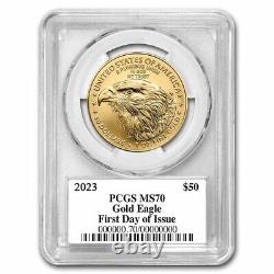 2023 1 once American Gold Eagle MS-70 PCGS (FDI, Étiquette Noire) - eBay