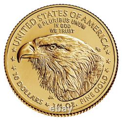 2023 10 $ Gold American Eagle 1/4 Oz Coin Bu Brillante Presale Non Circulé