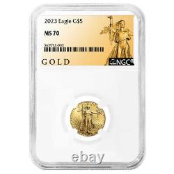 2023 $5 Aigle d'or américain 1/10 oz NGC MS70 Étiquette ALS