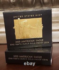 2023 American Eagle One-tenth Ounce Gold Proof Coin (mint Des États-unis)