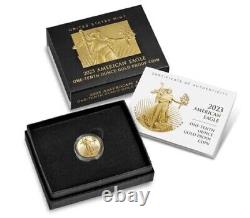 2023-w 5 $ American Gold Eagle 1/10e Oz Fine Gold Proof Coin 23ee