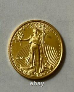 22k. 999 Fine Gold 1/10 Oz American Eagle Coin 14k Pendentif De Lunette Supérieure Vissée