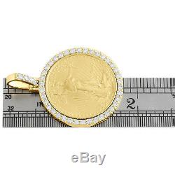 22k Or American Eagle Liberté Monnaie 1/2 Onces. Pendentif Diamant De Montage 2,25 Ct