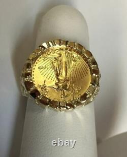 22k-fine Gold 1/10 Oz Us American American Eagle Pointe De Nugget D'or De L'or 14k
