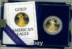 3 1987-w American Eagle Proof Or 50 $ Coin Withcoa & Box Achetez Tous Les 3! Stock Énorme