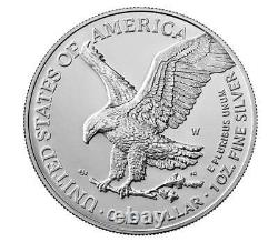 (3 Pièces) American Eagle 2021 Pièce Non Circulée D'une Once D'argent (21egn) En Main
