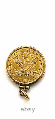 $3500 1880 Liberty Gold Half Eagle $5 Coin Rare Gold Coin Pendant	 <br/>

  <br/> 		
$3500 1880 Demi-Aigle d'or Liberty $5 Pièce Rare Pendentif en Or