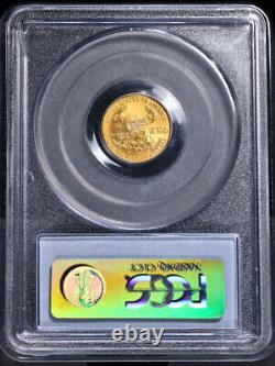 Aigle américain en or 2008-W de 5 $ PCGS MS70, étiquette bleue polie