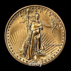Aigle américain en or de 1/10 oz de 1987 G$5 à faible tirage dans un état de brillant universel (BU) SKU-G2793