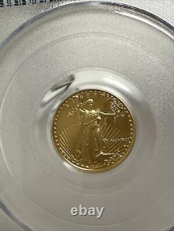 Aigle américain en or de 1/10 oz de 1991 P $5 PCGS PR70 DCAM