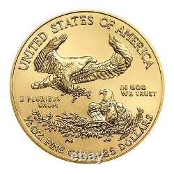 Aigle américain en or de 1/2 once 25 $ BE année aléatoire