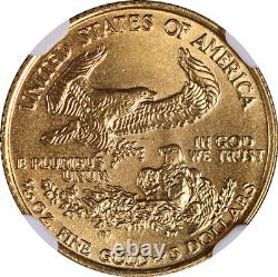 Aigle américain en or de 1990 5 $ NGC MS69 Étiquette brune STOCK