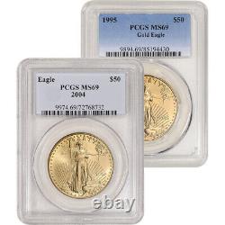 Aigle d'or américain 1 oz 50 $ PCGS MS69 Date et étiquette aléatoires