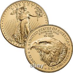 Aigle d'or américain 1 oz 50 $ PCGS MS69 Date et étiquette aléatoires