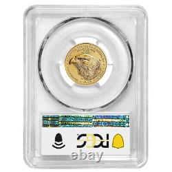 Aigle d'or américain de 10 dollars 2023 1/4 oz PCGS MS69 FS, étiquette bleue.