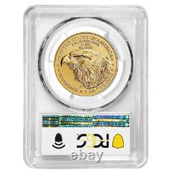 Aigle d'or américain de 50 $ de 2024 1 oz PCGS MS70 FDOI Étiquette du drapeau