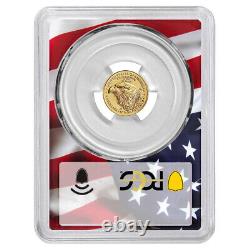 Aigle en or américain de 1/10 oz PCGS MS70 FS Cadre de drapeau 2024 de 5 $