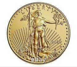 American Eagle 2020 One Ounce Gold Uncirculated Coin Seulement 7k Frappé