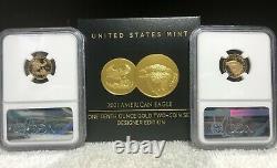 American Eagle 2021 One-tenth Ounce Gold Two-coin Set Designer Edition Ngc Pf 70