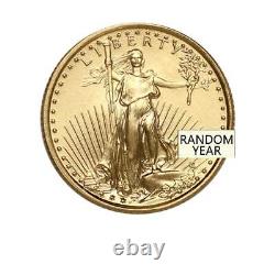 Année aléatoire 1/10oz $5 American Gold Eagle Éclatant Non circulé BU avec OGP
