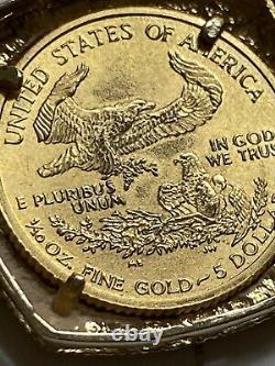 Cadre 14k Et 22k Gold 2000 Liberty American Eagle Coin Bracelet (5 Pièces)