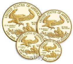 Confirmé 2021 American Gold Eagle Proof 4 Coin Set Limited