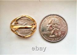 Designer 1/10 Oz Platinum American Eagle Liberty Coin 14k Yellow Gold Ring