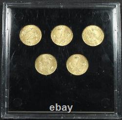 Ensemble De 5 2008 1/10e Oz Or 5 $ Cinq Dollars Bullion American Eagle Coins