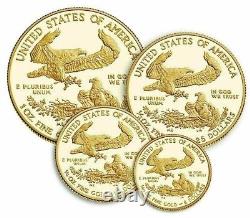 Ensemble de quatre pièces d'or American Eagle 2021 en édition limitée de la Monnaie de West Point