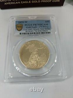 Fin De La Seconde Guerre Mondiale 75e Anniversaire American Eagle Gold Proof Coin Pcgs 70