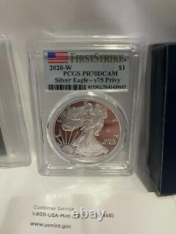 Fin De La Seconde Guerre Mondiale 75e Anniversaire American Eagle Silver Proof Coin Pcgs Pr70