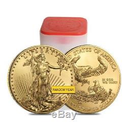 Lot De 10 1 Oz D'or American Eagle 50 $ Monnaie Bu (random Année)