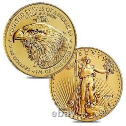 Lot De 2 2021 1/4 Oz Aigle D'or Américain $10 Coin Bu Type 2