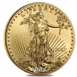 Lot De 2 2021 1/4 Oz Gold American Eagle $10 Coin Bu