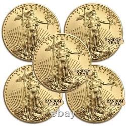 Lot De 5 Random Année 1 Oz Or American Eagle Coin Marque Nouveau Bu In Stock