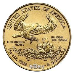 Lot De 50 2020 1/10 Oz D'or American Eagle Coin Bu Dans Us Mint Tube