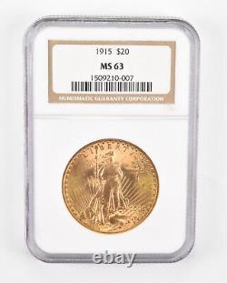 Ms63 1915 20 $ American Gold Eagle Graded Ngc 0476