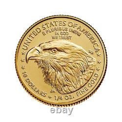 Pièce d'aigle d'or américain de 1/4 once 2022 (BU)