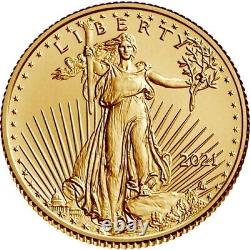 Pièce d'or American Gold Eagle de 1/10 oz de 2021 (Type 2)