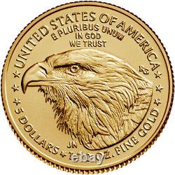 Pièce d'or American Gold Eagle de 1/10 oz de 2023 (non circulée)