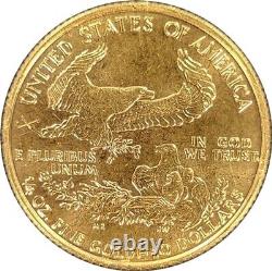 Pièce d'or American Gold Eagle de 1/4 oz, 10 dollars, non circulée, non circulée, MS Uncirculated, de 1993.