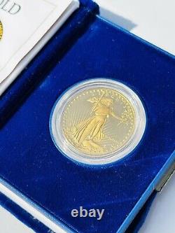 Pièce d'or américaine American Gold Eagle Proof 1 oz 1986-W (Boîte, CoA)