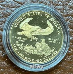 Pièce d'or américaine Proof Eagle en or d'une once de 50 $ de 1986 à la Monnaie de West Point avec capsule uniquement
