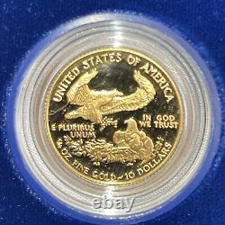 Pièce d'or de 10 dollars American Eagle de 1991, un quart d'once de bullion