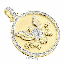 Plus De Diamant En Or Jaune 10k Sceau Du Président Américain American Eagle Charm Pendentif
