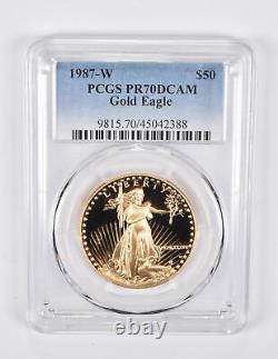 Pr70 Dcam 1987-w 50 $ American Gold Eagle 1 Oz. 999 Fine Gold Pcgs 1767