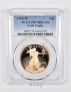 Pr70 Dcam 1994-w 50 $ American Gold Eagle 1 Oz. 999 Fine Gold Pcgs 1765